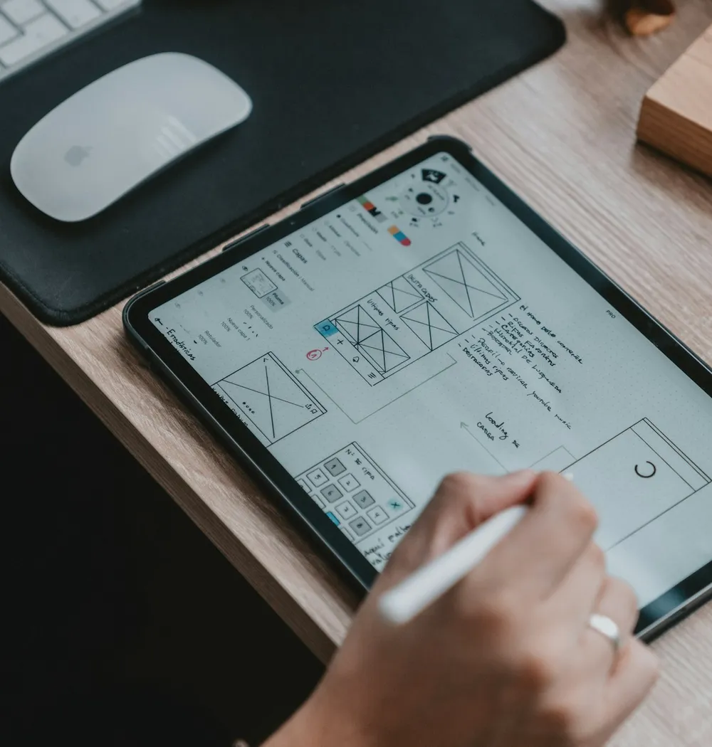 Custom mobile app and web UI UX design wireframes and visual interface prototype
